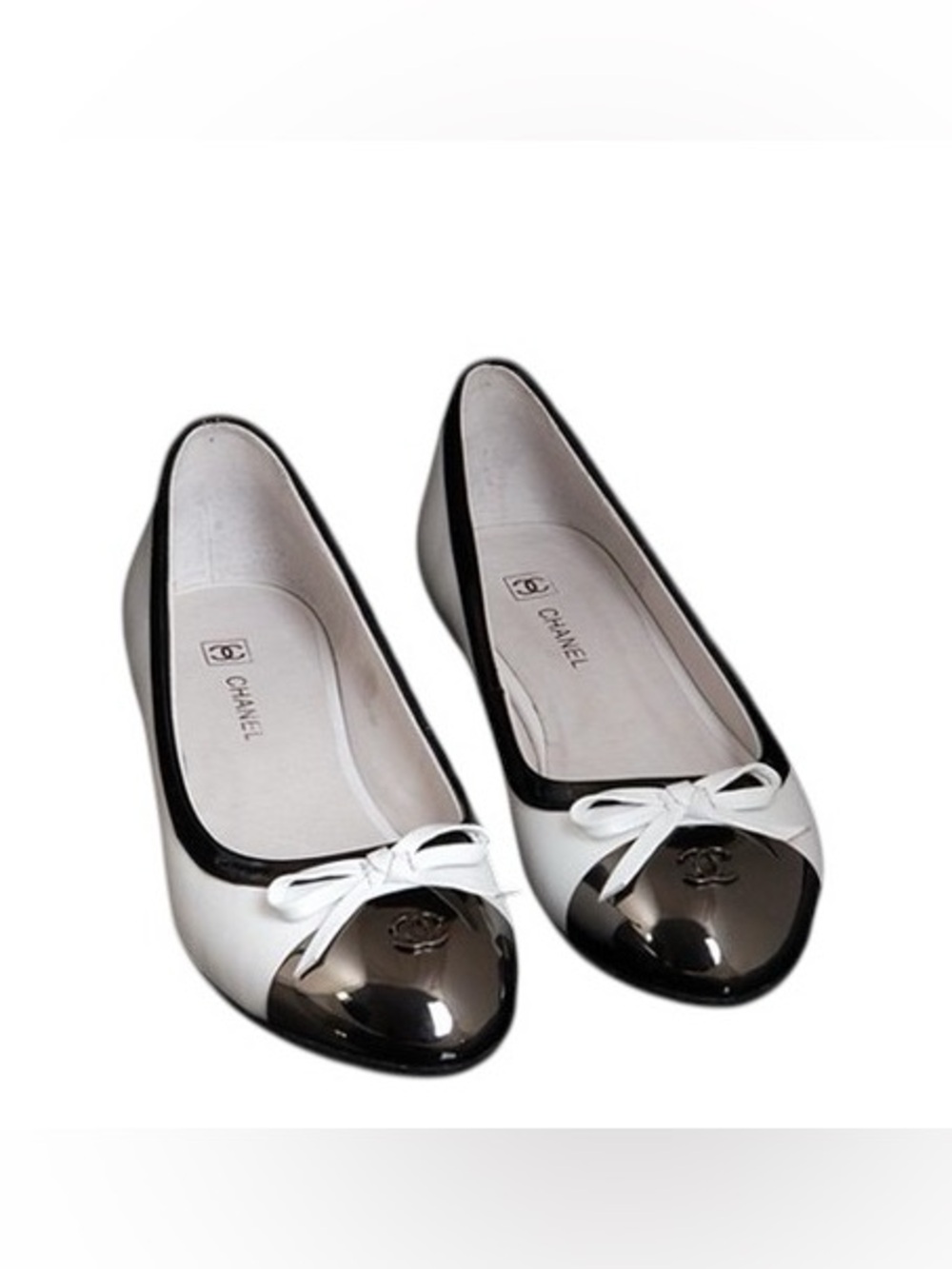 🥿 Women’s Two-Tone Cap-Toe Bow Ballet Flats 🥿 - Picture 2 of 12